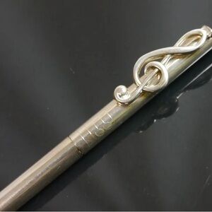 Tiffany & Co. Retired Silver Musical Note Ballpoint Pen with Box and Pouch.